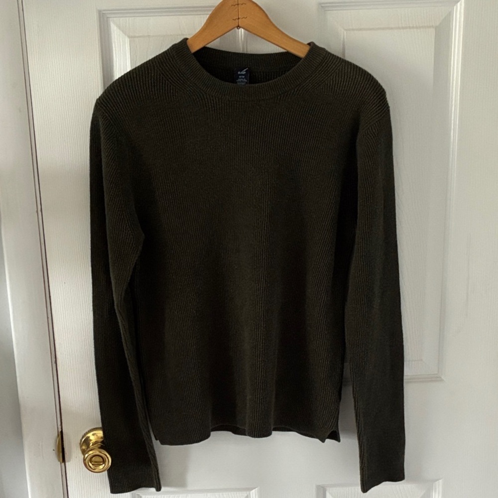 GAP Men's Dark Green Crewneck Sweater